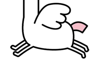 ⚪️ cecd9a8b 白い鳥, 翼, 走る, 動物, 漫画, イラスト telegram sticker