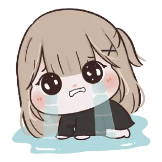 😭 4203c1be 哭, 伤心, 眼泪, 动漫, Q版, 可爱, 情绪化, 生气 telegram sticker