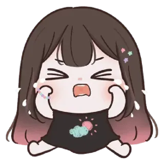 😭 4a4713f9 哭, 悲伤, 卡通, 情感, 可爱, 女孩, 眼泪 telegram sticker