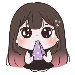 😭 a934bd2d 动漫女孩, Q版, 可爱, 悲伤, 哭泣, 卡哇伊 telegram sticker