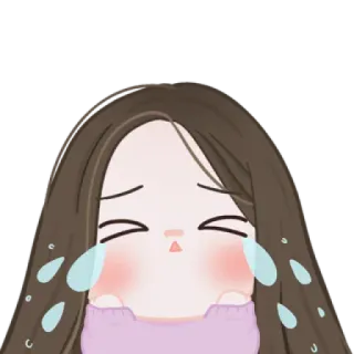 😭 aa4c6b6e 哭泣, 眼泪, 悲伤, 女孩, 情绪, 卡通, 贴纸 telegram sticker