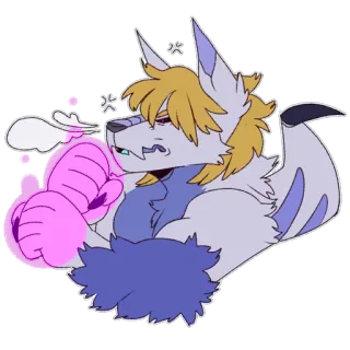 👊 3f2281b7 Furry, Wolf, Anime, Cartoon, Magie, Fantasy, Charakter telegram sticker