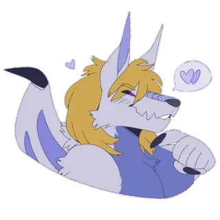 💕 c91bc594 Wolf, Furry, Anthro, Cartoon, Tier, Süß telegram sticker