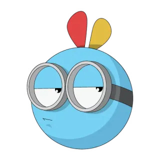 😼 9f910b02 dibujos animados, personaje, azul, gafas telegram sticker