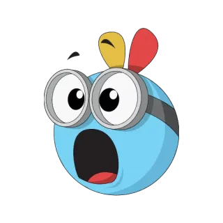 😦 fdab9ae4 dibujos animados, minion, azul, sorprendido, gafas, expresión telegram sticker