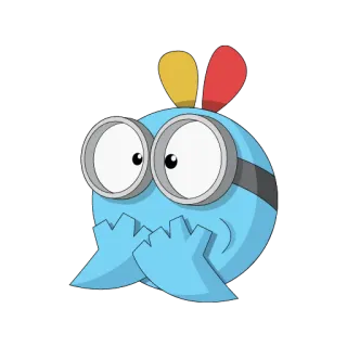 🙊 fec3b523 dibujo animado, personaje, lindo, azul, pegatina telegram sticker