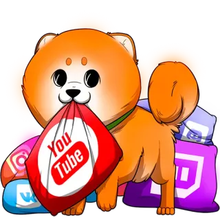 🖥 22b5d2a8 YouTube 狗, 互联网, 社交媒体, YouTube, Instagram, Twitch, VK telegram sticker