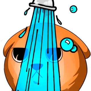 🧽 cf6a9234 动物, 猫, 淋浴, 卡通, 可爱, 泡泡, 洗澡 telegram sticker