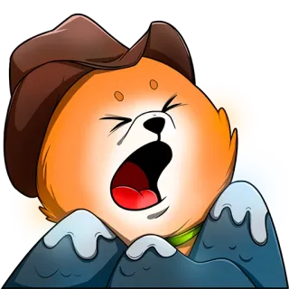 🤠 dd2a9f0a 狗, 牛仔, 哭, 山, 动物, 伤心 telegram sticker