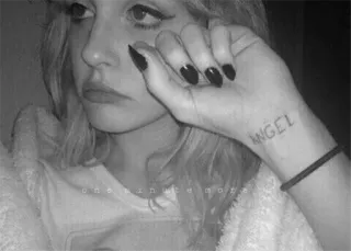 🌿 ae661c61 ANGEL anjo, tatuagem, mulher, preto e branco telegram sticker