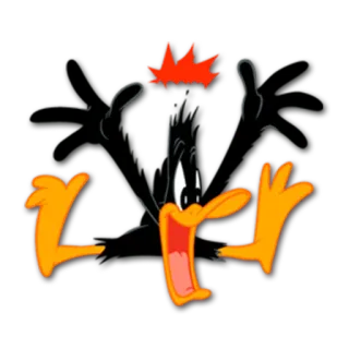 😲 2b86e7a1 Daffy Duck Looney Tunes 卡通, 乐一通, 达菲鸭, 鸭子, 角色 whatsapp sticker