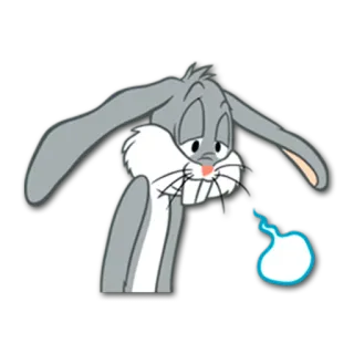 😔 2c028245 Bugs Bunny Looney Tunes 卡通, 兔子, 伤心, 乐一通, 兔八哥 whatsapp sticker
