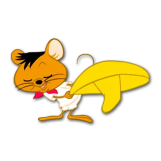 🐭 62cf5e41 卡通, 老鼠, 香蕉, 幽默 whatsapp sticker