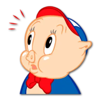 😳 a63049b8 Porky Pig Looney Tunes 卡通, 猪, 乐一通, 猪小弟, 惊喜, 角色 whatsapp sticker