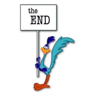 🔚 b331d032 the END BB鸟, 卡通, 结束, 标志, 乐一通 whatsapp sticker