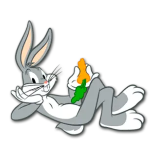 😃 d3b61b63 Bugs Bunny 兔八哥, 乐一通, 卡通, 兔子, 胡萝卜, 动画 whatsapp sticker