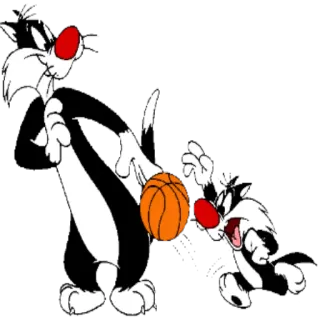 🏀 252058ba Sylvester Looney Tunes cartone animato, Silvestro, Titti, basket, Looney Tunes telegram sticker