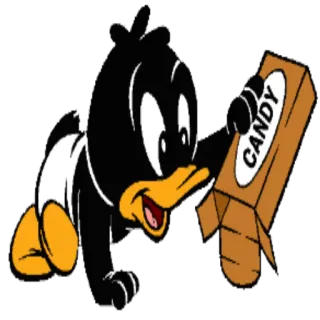 🍪 5897ec25 Daffy Duck CANDY cartoni animati, Looney Tunes, Daffy Duck, caramella, animato, anatra telegram sticker