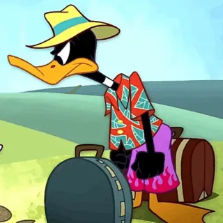 🥕 41c7bdda Daffy Duck cartoon, daffy duck, looney tunes, travel, vacation telegram sticker