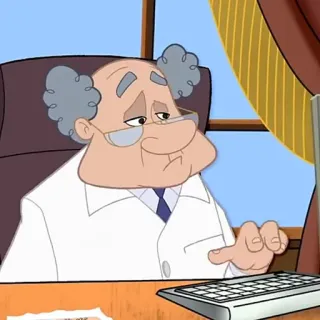 🥕 7b662e91 cartoon, scientist, office, computer, glasses telegram sticker