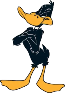 😕 4f93bca3 Daffy Duck cartoon, duck, looney tunes, angry, classic telegram sticker