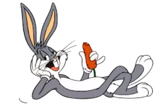😉 fa855abf Bugs Bunny Looney Tunes cartoon, bunny, carrot, relaxing, warner bros telegram sticker