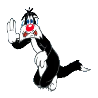 😨 31e9de53 Sylvester the Cat Looney Tunes 卡通, 猫, 西尔维斯特, 乐一通, 角色 telegram sticker
