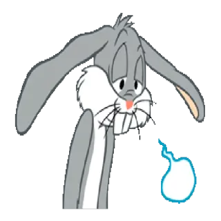 😕 9b64714e Bugs Bunny 卡通, 兔子, 乐一通, 悲伤, 兔子, 对话气泡 telegram sticker