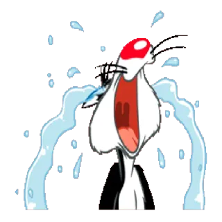 😭 e5361f86 Sylvester Looney Tunes 卡通, 哭, 猫, 伤心, 眼泪, 卡通人物 telegram sticker