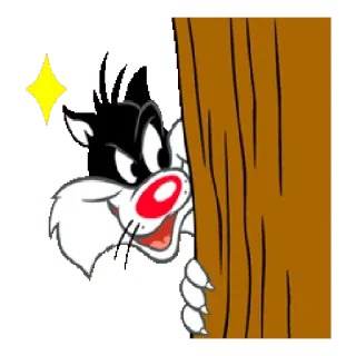 😋 e854672a Sylvester Looney Tunes 卡通, 猫, 狡猾, 动画, 角色 telegram sticker