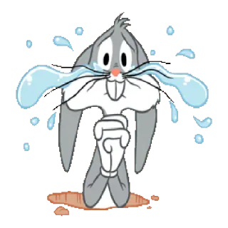 😰 eac41a5f Bugs Bunny 卡通, 哭, 伤心, 兔子 telegram sticker