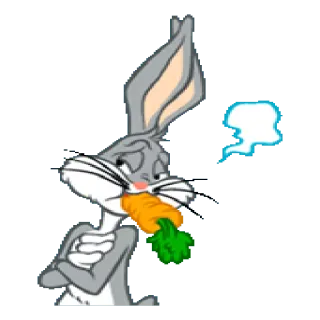 😃 edd1b412 Bugs Bunny Looney Tunes 兔八哥, 卡通, 胡萝卜, 乐一通, 兔子 telegram sticker