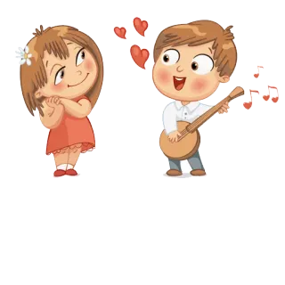 💋 038e8769 мультфильм, любовь, музыка, пара, романтика whatsapp sticker