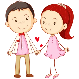 💋 5dc5fc39 пара, любовь, мультфильм, отношения, сердце, романтика whatsapp sticker