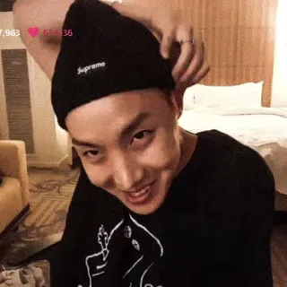 ⭐️ 5afe4575 Supreme fashion, beanie, person, k-pop whatsapp sticker