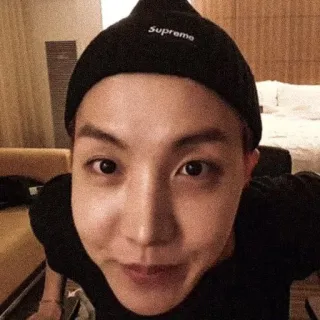 ⭐️ b568f4ea Supreme man, beanie, selfie, portrait, face, person whatsapp sticker