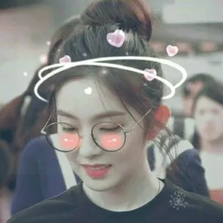 💖 b949eb47 donna, ritratto, occhiali, cuore, bellezza, persona telegram sticker