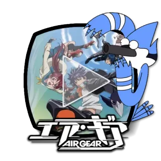 ▶ 0b9e6414 Air Gear エア・ギア Anime, Air Gear, Pertarungan, Sepatu roda, Mordecai, Kartun, Animasi telegram sticker