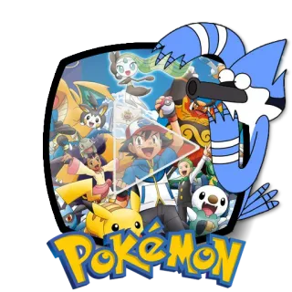 ▶ 5de10694 Pokemon pokemon, anime, kartun, mordecai, mashup, fan art, animasi telegram sticker