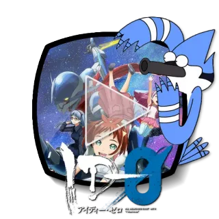 ▶ b3b57665 ID-0 Anime, Mordecai, Regular Show, Robot, Fiksi ilmiah, Mecha telegram sticker