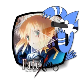 ▶ f70f8716 Saber Fate/stay night Fate Anime, Fate/stay night, Mordecai, Senjata, Aksi telegram sticker