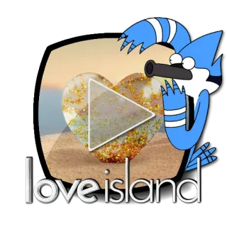 ▶️ 389f91f3 Mordecai Regular Show love island love island, mordecai, kartun, stiker, acara tv telegram sticker