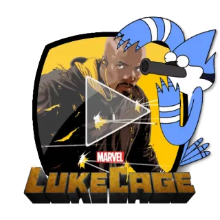 ▶ 5552f03d Luke Cage LUKE CAGE Luke Cage, Marvel, karakter, superhero, kartun, stiker telegram sticker