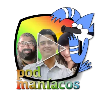 ▶ 7dec7b58 pod maníacos Podcast, Hiburan, Komedi, Media, Budaya internet telegram sticker