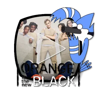 ▶ cbbf0840 Mordecai Orange Is the New Black ORANGE is the new BLACK serial televisi, Orange Is the New Black, Mordecai, senjata, penjara, streaming, drama komedi telegram sticker