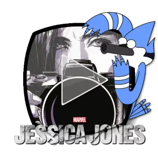 ▶ d967ced4 Jessica Jones JESSICA JONES kamera, marvel, karakter, kartun telegram sticker