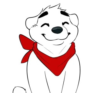 😞 378778fc белый медведь, мультик, животное, милый, шарф, собака telegram sticker