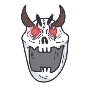 😡 6bdb8ff8 骷髅, 恶魔, 怪物, 恐怖, 魔鬼, 吓人 telegram sticker