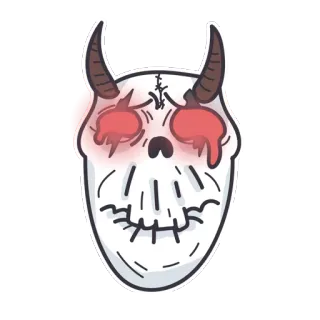 😢 fae19297 骷髅, 恶魔, 角, 怪物, 邪恶, 恐怖 telegram sticker