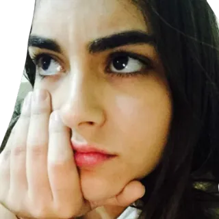 👀 67baed0b Frau, Person, Porträt, Gesicht, Ausdruck, gelangweilt telegram sticker